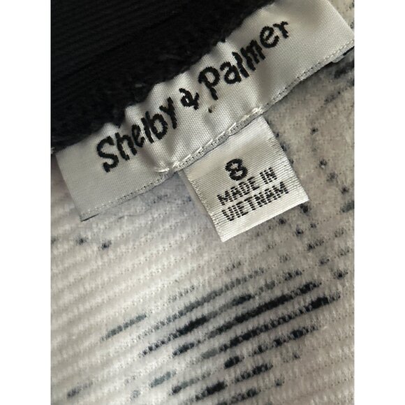 Shelby & Palmer Womens Black & White Floral Peplum Dress Size 8 Office - Picture 5 of 9